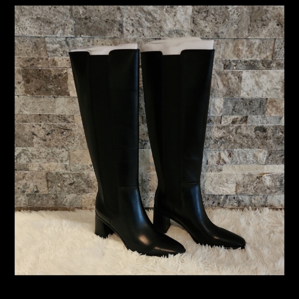Tyra Tall Knee High Black Shoes